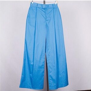 The Kit Leigh Wide Leg Palazzo Trouser Women's Size 10 Blue Sustainable Organic